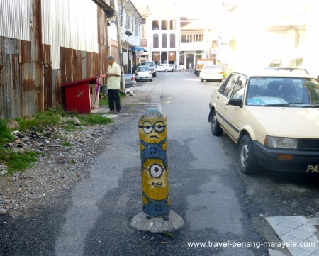 Painted Street Bollard in Georgetown Penang Painted Street Bollard in Georgetown Penang