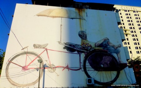Penang Street Art Trishaw Man Penang Street Art Trishaw Man