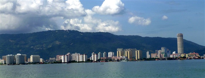 view of Penang Island when arriving by ferry